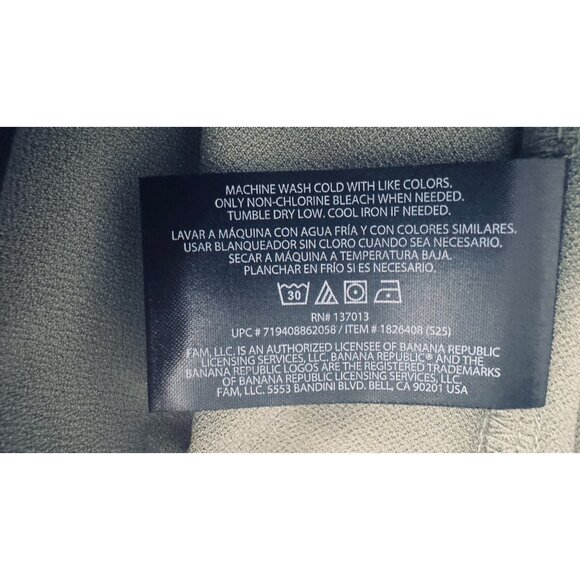 NWT Banana Republic XL Sage Green 3/4 Sleeve V-Neck Top Casual Blouse Polyester - Picture 7 of 14